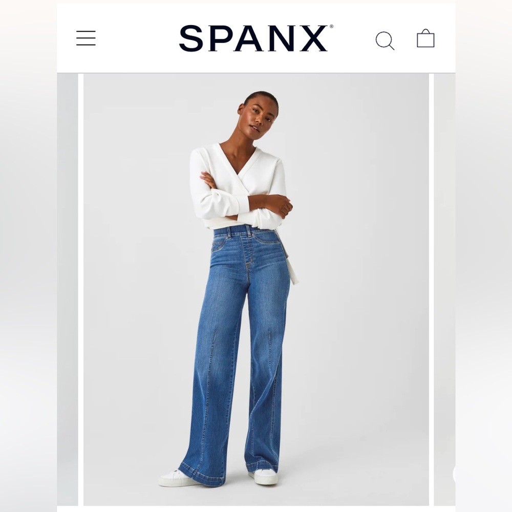 NWT Spanx, seamed front, Wide Leg Jeans